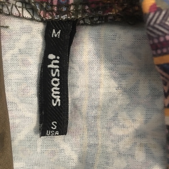 Smash! 60’s Print Boho-Style Long Sleeve Dress Size S/M - Picture 14 of 16